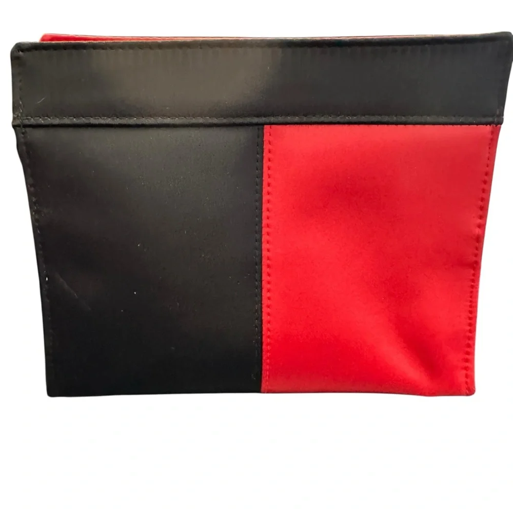 Vintage YSL Yves Saint Laurent Parfum Zip Pouch Clutch Red/Black Gold Heart chrm